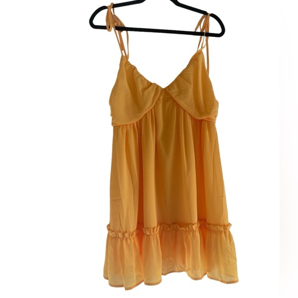NWT Honeymoon Vacation CupShe Yellow Sunshine Tie Shoulder Mini Dress - Picture 5 of 8